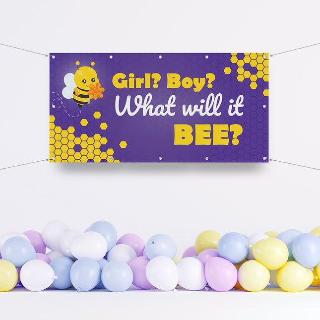 Banner Babyparty Gender Reveal "Bee"