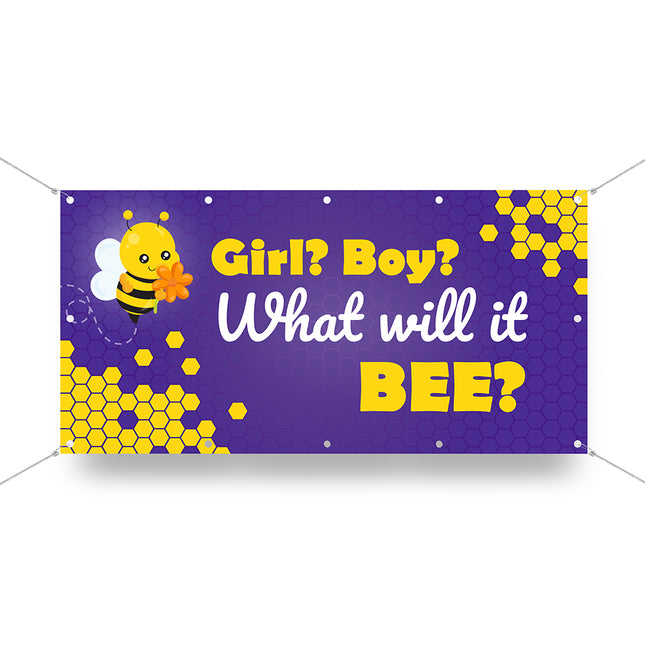 Banner Babyparty Gender Reveal "Bee"