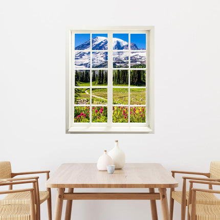 Wandtattoo - Fensterblick<br/>"Berge und Wildblumen"