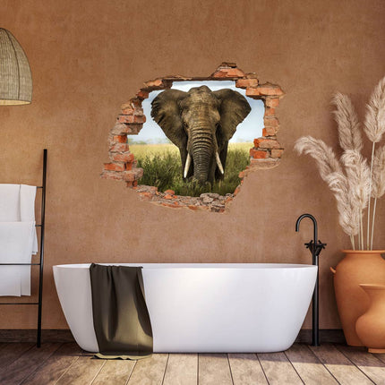 Wandbild Aufkleber Elefant im Badezimmer