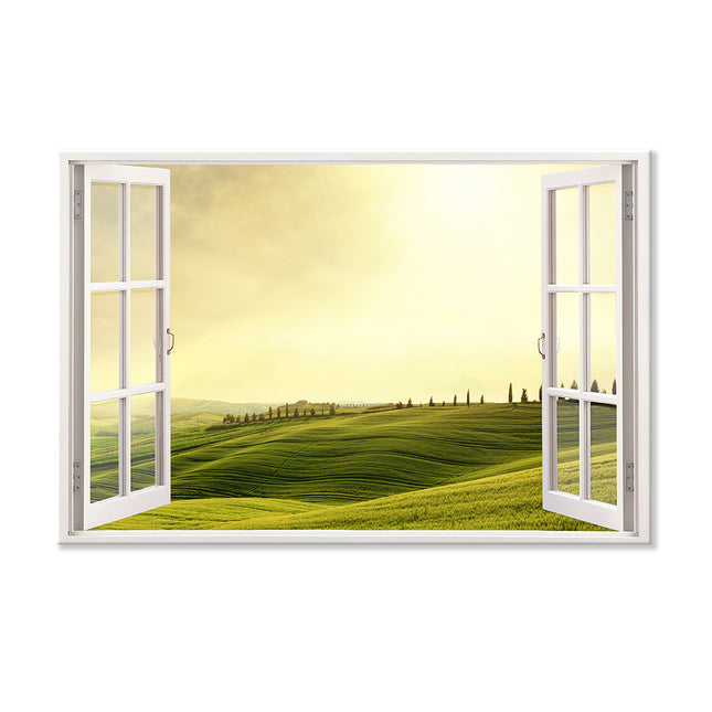 Leinwandbild Fensterblick "Toscana"