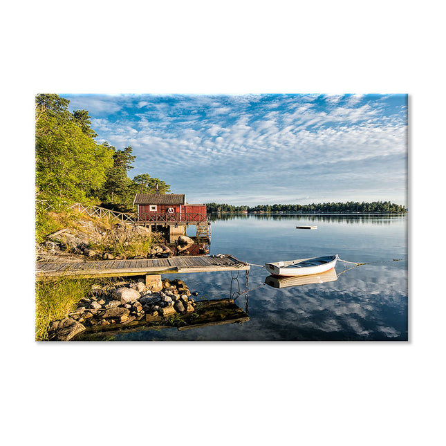 Leinwandbild bedruckt mit tollem Naturfoto von Schwedens Schärenküste. 