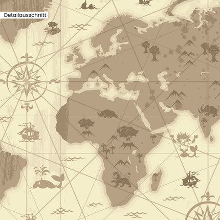 Leinwandbild "Antike Weltkarte"