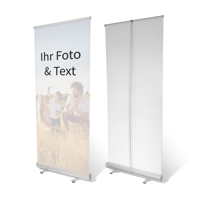 RollUp Display mit eigenem Foto und Text gestalten auf dekoli.de