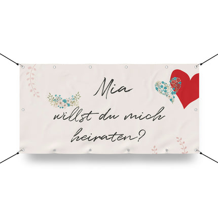 Banner Heiratsantrag Vintage - personalisieren mit Namen