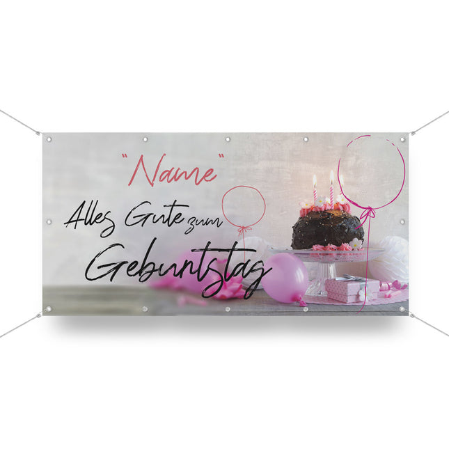 Geburtstagsbanner Sweet Pink - personalisieren mit Namen