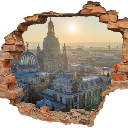 Wandaufkleber Wandtattoo in Form eines Wanddurchbruchs  von Dresden als Hauptbild