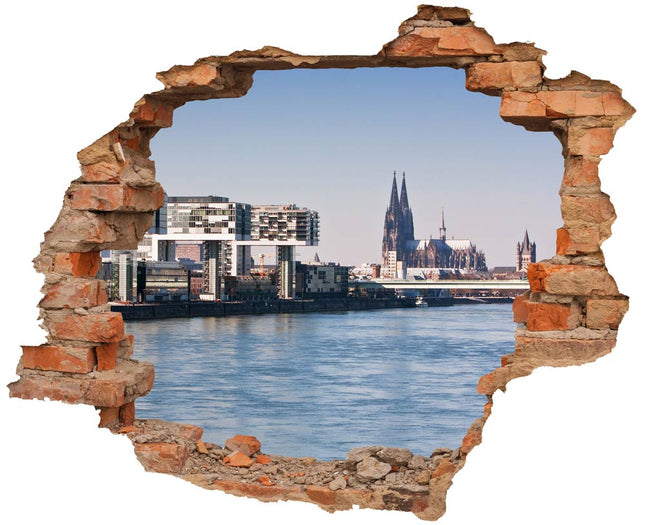 Wandaufkleber Wandtattoo in Form eines Wanddurchbruchs  von Köln als Hauptbild