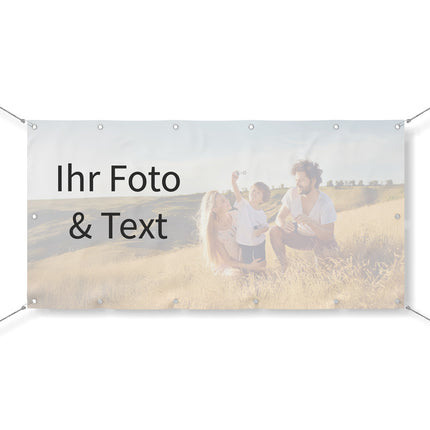 Geburtstagsbanner selbst gestalten mit Foto und Text, direkt online gestalten auf dekoli.de