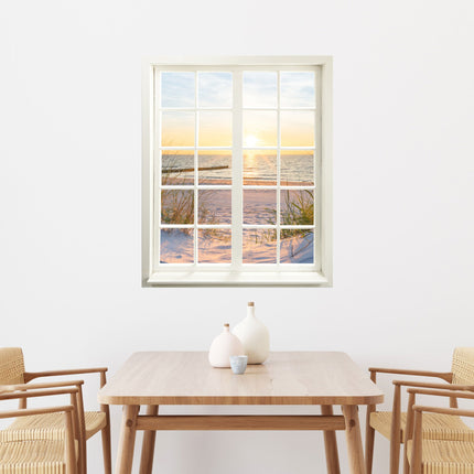 Selbstklebende Wandaufkleber- Fensterbild mit Ostseemotiv für Flur und Bad und Wohnzimmer