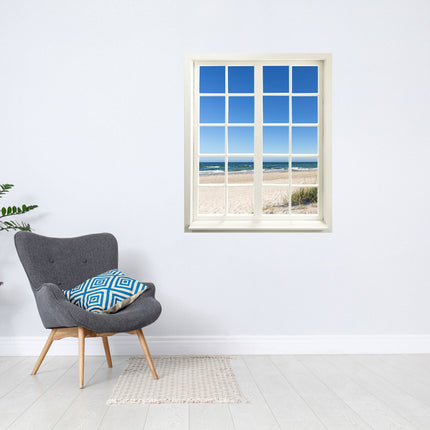 Wandaufkleber Sprossenfenster mit toller Aussicht vergrößert Zimmer optisch